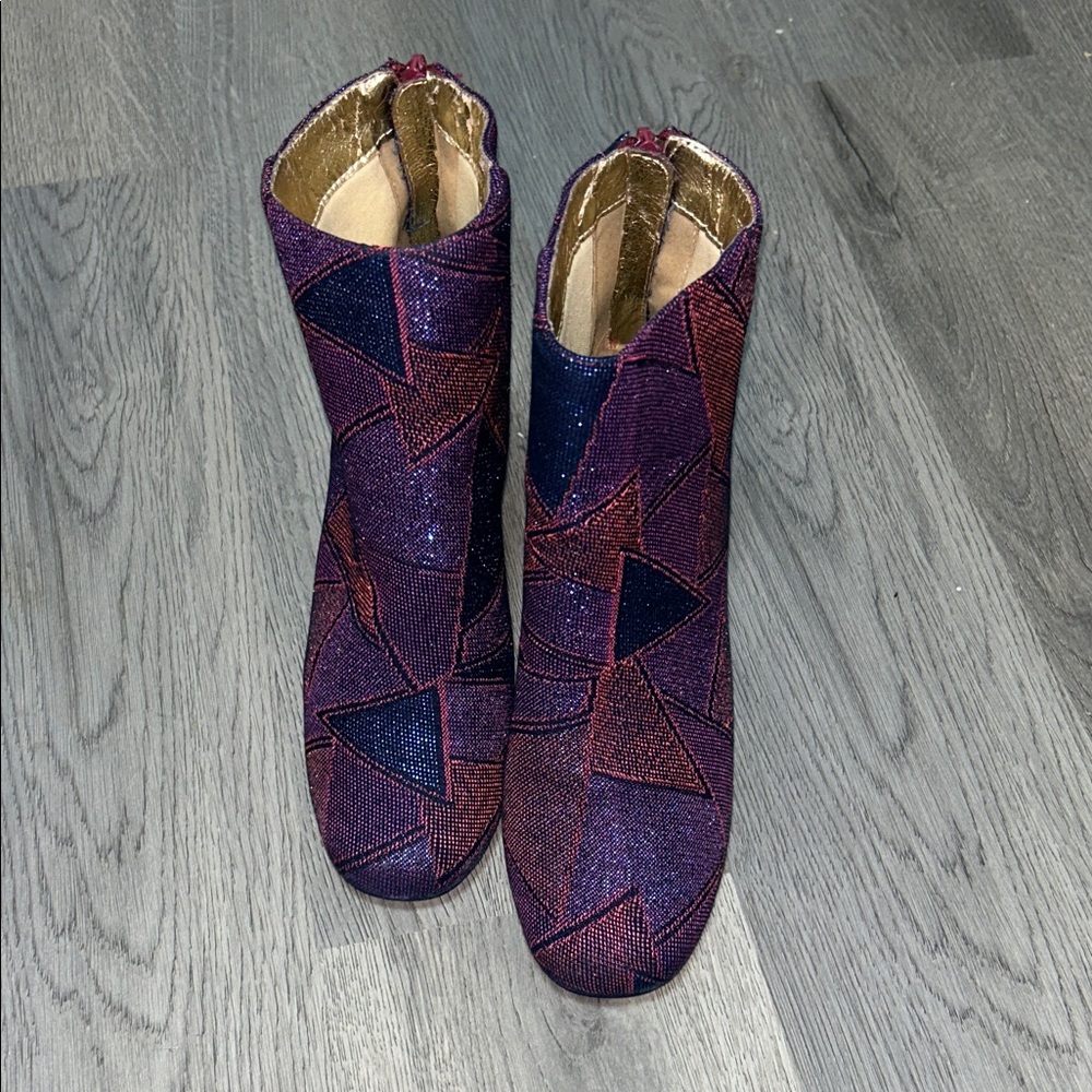 Geometric Patterned Ankle Boots